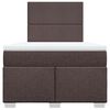 vidaXL Boxspring met matras stof donkerbruin 120x190 cm