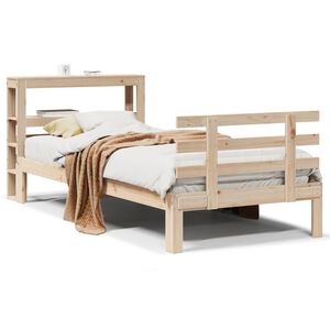 vidaXL Bedframe met hoofdbord massief grenenhout 90x190 cm