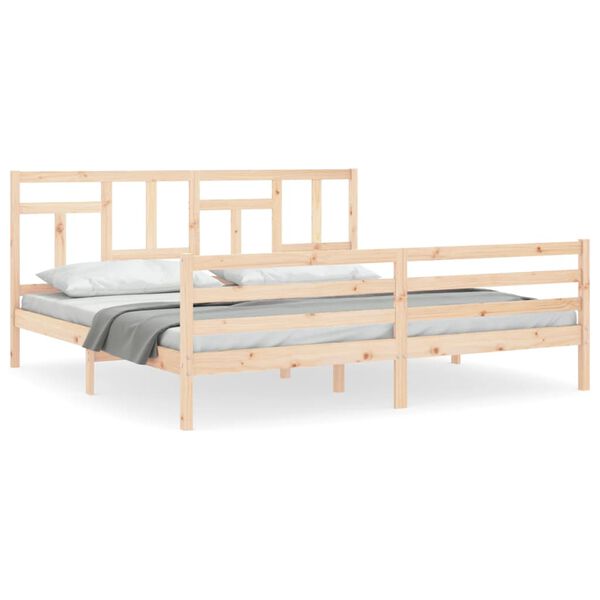 vidaXL Bedframe met hoofdbord massief hout 200x200 cm