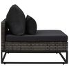 vidaXL 3-delige Loungeset met kussens poly rattan grijs