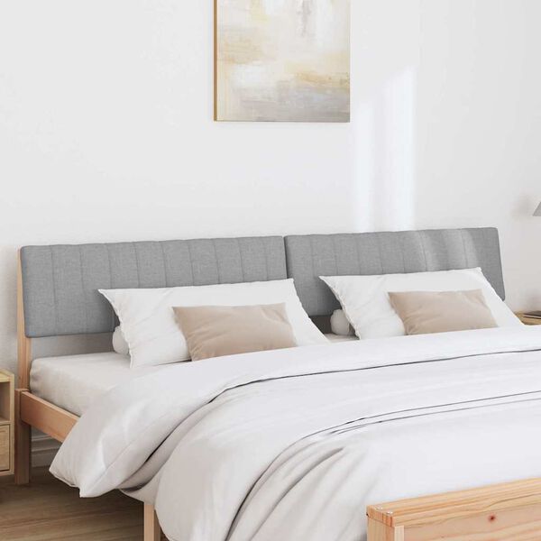 vidaXL Gestoffeerd hoofdbord Lichtgrijs 200 cm Massief grenenhout