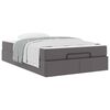 vidaXL Bedframe met matras met matras 2 pcs Grijs PVC