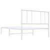 vidaXL Bedframe met hoofdbord metaal wit 80x200 cm