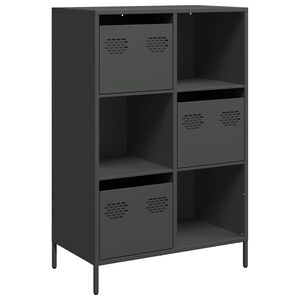 vidaXL Hoge kast 68x39x103,5 cm staal zwart