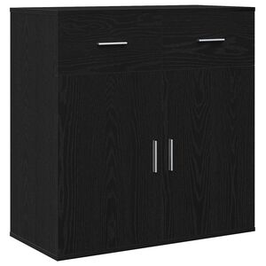 vidaXL Dressoir Zwart Eiken 78 x 38 x 80 cm Bewerkt hout