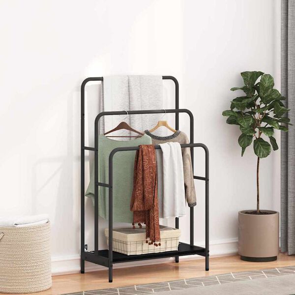 vidaXL Kledingrek Zwart eiken 60 x 30 x 100.5 cm Bewerkt hout