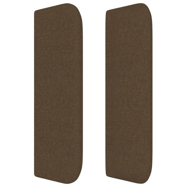 vidaXL Hoofdbord met randen 147x16x78/88 cm stof donkerbruin