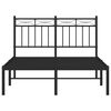 vidaXL Bedframe met hoofdbord metaal zwart 120x200 cm