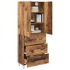 vidaXL Hoge kast met lade 2 pcs Oudhout Bewerkt hout