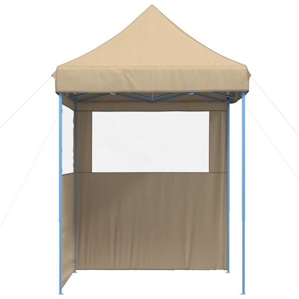 vidaXL Partytent inklapbaar pop-up met 2 zijwanden beige
