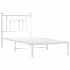 vidaXL Bedframe met hoofdbord metaal wit 90x190 cm