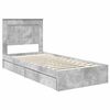 vidaXL Opslag bed met hoofdeinde Beton Grijs 90 x 200 cm Bewerkt hout