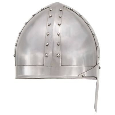 vidaXL Ridderhelm middeleeuws replica LARP staal zilverkleurig