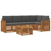 vidaXL Sofa-Sets 6 pcs Natuurlijk en Antraciet Massief Acaciahout