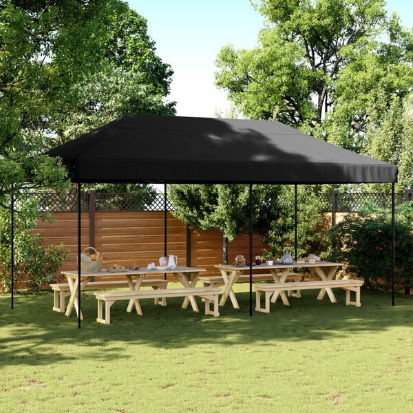 vidaXL Partytent inklapbaar pop-up 580x292x315 cm zwart