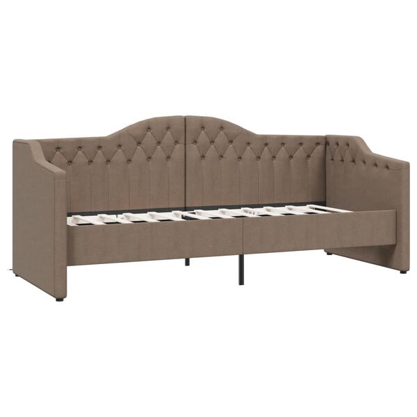 vidaXL Slaapbank met USB stof taupe 90x200 cm