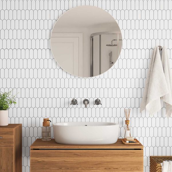 vidaXL Decoratieve Stickers 10 pcs Wit Grijs 30 x 30 x 0,8 cm