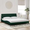 vidaXL Bedframe met LED zonder matras "Hanko" fluweel donkergroen 180x200 cm