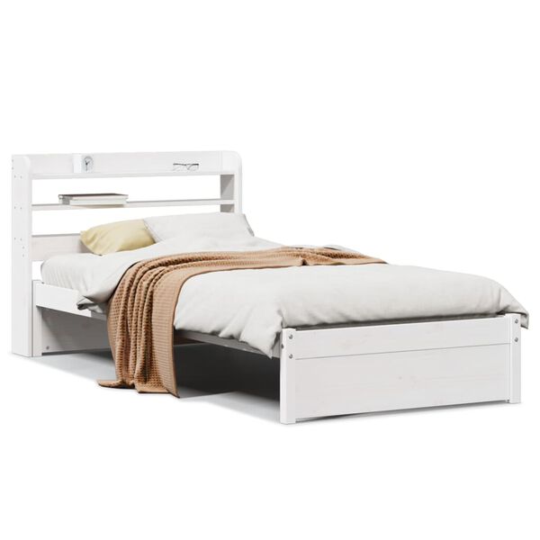 vidaXL Bedframe met hoofdeinde zonder matras 90x190 cm wit