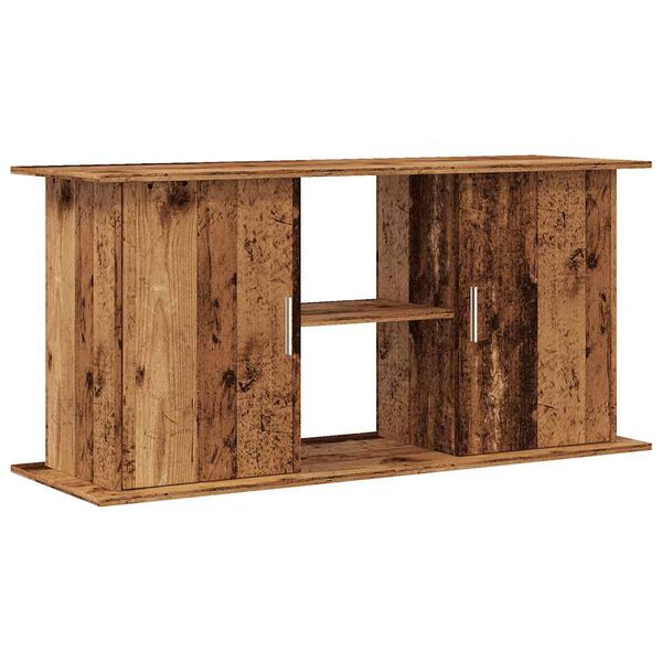 vidaXL Aquariumstandaard 121x41x58 cm bewerkt hout oud houtkleurig