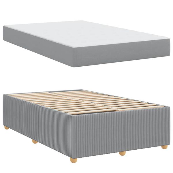 vidaXL Bedframe met matras Lichtgrijs 120 x 200 cm Stof