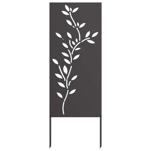 vidaXL Tuin Privacy Screen Bloemen Zwart 50 x 140 cm Koudgewalst staal