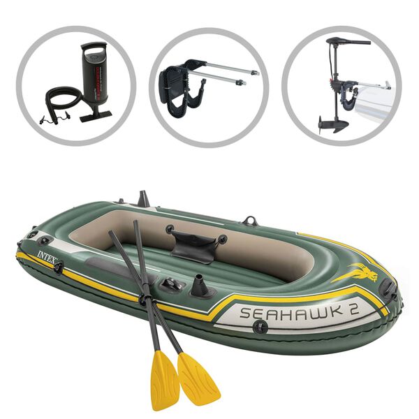 Intex Opblaasbootset Seahawk 2 met trolling motor en beugel