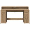 vidaXL Bureau met LED-verlichting 160x55x91 cm hout artisanaal eiken