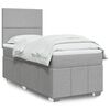 vidaXL Boxspring met matras stof lichtgrijs 80x200 cm
