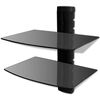 vidaXL Wandschap 2-laags glas zwart