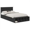 vidaXL Bedframe met plank met opslag Zwart 135 x 190 cm Bewerkt hout