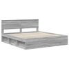 vidaXL Bedframe met hoofdeinde Grijs Sonoma 180 x 200 cm Bewerkt hout