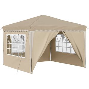 vidaXL Pop-up partytent 288 x 288 x 245 cm Cr&egrave;mekleurig Oxford Stof