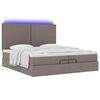 vidaXL Ottoman bed met matrassen en LED's 200x200cm stof taupe