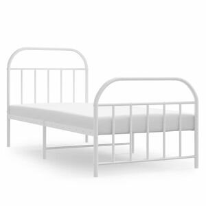 vidaXL Bedframe met hoofd- en voeteneinde metaal wit 90x190 cm