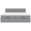 vidaXL Ottoman bed met matrassen 200x200cm stof lichtgrijs