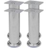 vidaXL Bankpoten rond chroom 180 mm 4 st