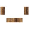 vidaXL Tv-meubelset Wandgemonteerd 4 pcs Oud Hout Bewerkt hout