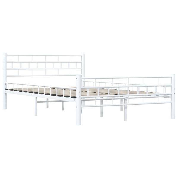 vidaXL Bedframe metaal wit 140x200 cm