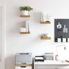 vidaXL Wandplank met opslag 4 pcs Beige 23 x 23,5 x 4 cm Bewerkt hout