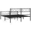 vidaXL Bedframe met hoofd- en voeteneinde metaal zwart 150x200 cm