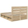 vidaXL Bedframe met hoofdeinde Sonoma 140 x 190 cm Massief grenenhout