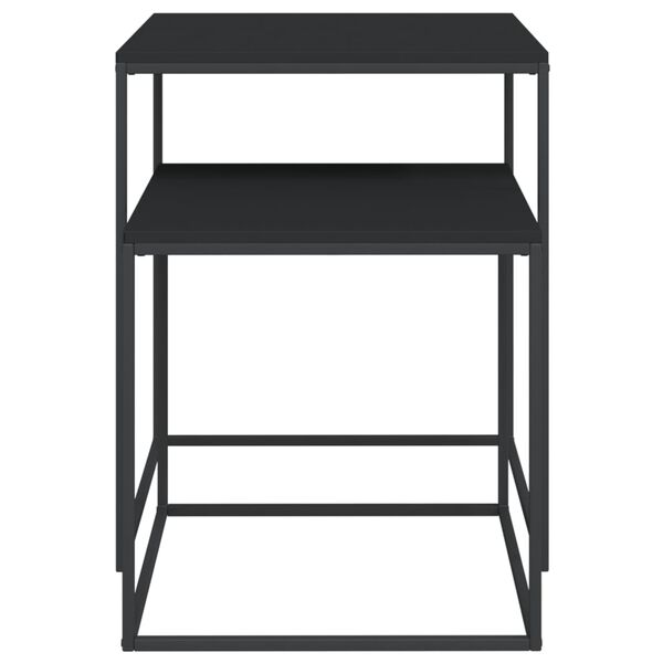 vidaXL Salontafelset 2 st bewerkt hout en metaal