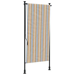 vidaXL Rolgordijn voor buiten 100x270 cm stof en staal geel en wit