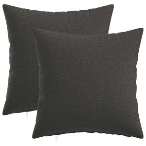 vidaXL Kussensloop 2 pcs HEERLEN Donkergrijs 35 x 35 cm