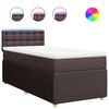 vidaXL Boxspring met matras stof donkerbruin 90x200 cm