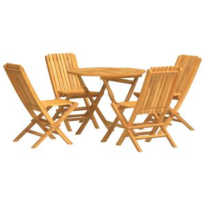 vidaXL 5-delige Tuinset massief teakhout