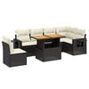 vidaXL 7-delige Loungeset met kussens poly rattan zwart