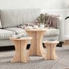 vidaXL Salontafel 3 pcs Naturel