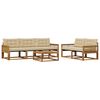 vidaXL Buiten bankenset met kussen 6 pcs Natuurlijk en Beige